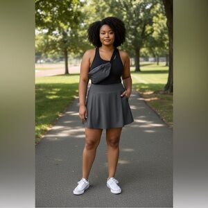 NWT Havideto Women's Swim Skirt with Bottoms Zipper Pockets